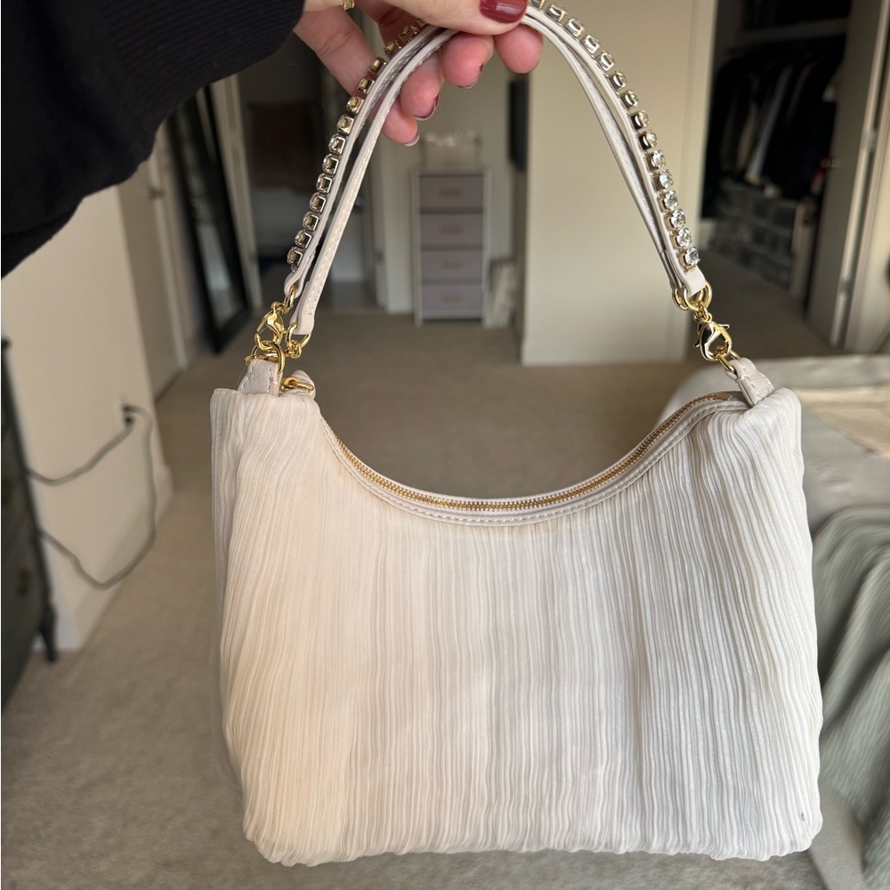 Loeffler Randall White Pleated Handbag